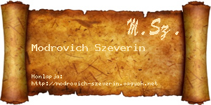 Modrovich Szeverin névjegykártya